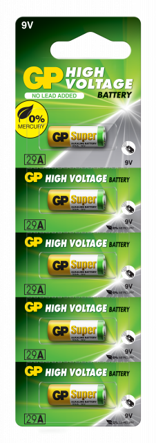 GP 9V alkaline battery /5br./pack price for 1 pcs. / Alarms A29, A32, A25 