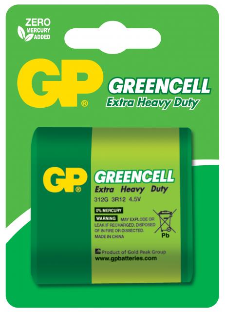 Zinc carbon battery GP  3R12  1 pcs. blister GREENCELL 4.5V 