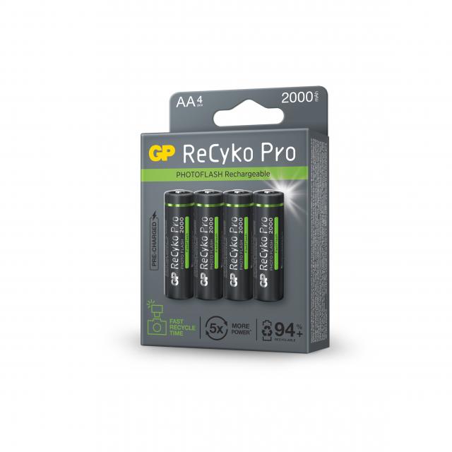 Rechargeable Battery GP R6 AA 2000mAh RECYKO + PRO Fast Flash GP-BR-210AAHCF-APCEB4 NiMH 4 pcs. pack GP 