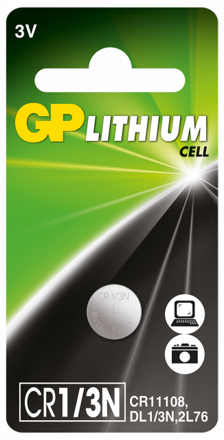 Литиева батерия GP CR-1/3N 3V за глюкомери и фото DL1/3N 