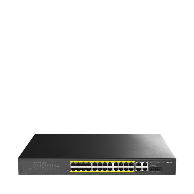 Cudy GS1028EPS2, 24-Port Gigabit Cloud Easy-Managed PoE+ Switch with 2 SFP, 4× Uplink 