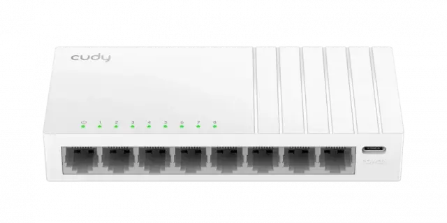 Switch Cudy GS108U, 8-Port 10/100/1000 Mbps RJ 45, USB-C - White 