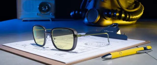 Геймърски очила GUNNAR Fallout Vault 33 Gunmetal/Olive - Amber 