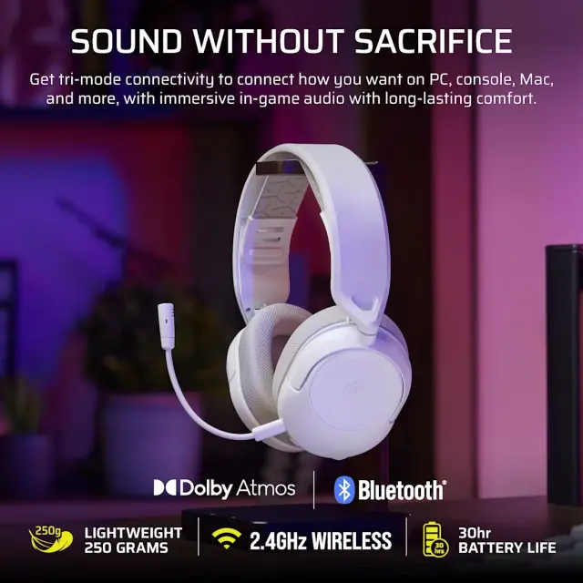 Геймърски безжични слушалки Corsair HS35 v3 - White 