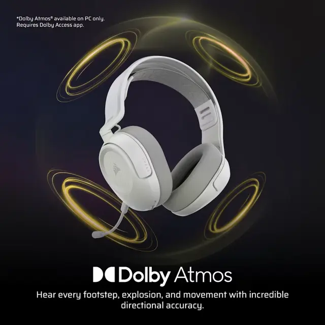 Геймърски безжични слушалки Corsair HS35 v3 - White 