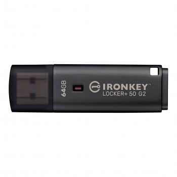 Flash Drive KINGSTON IronKey Locker+ 50 G2 - 64GB, XTS-AES 256-bit