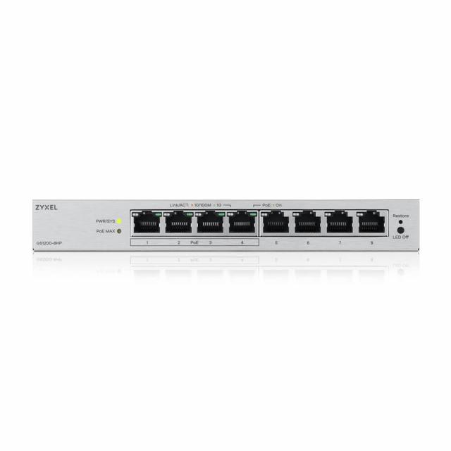 Суич ZyXEL GS-1200-8HPV3, 8 портов, Gigabit, webmanaged 