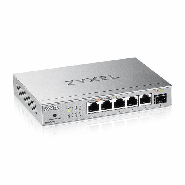 Switch Zyxel XMG-105 5 Ports 2,5G + 1 SFP+ Desktop MultiGig unmanaged 