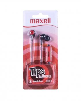 MAXELL HEADPHONES + EARBUD IN-TIPS RED