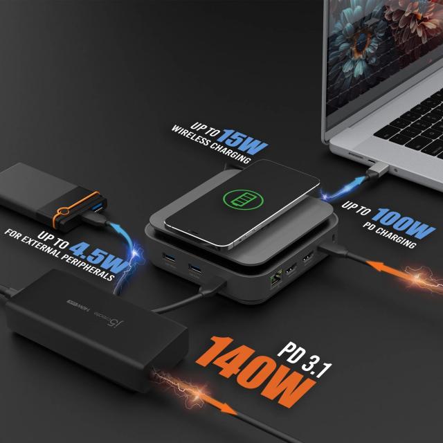Докинг станция J5Create JCD3199P ,USB-C, l 4K HDMI™ with 140W GaN PD3.1 Power Adapter 