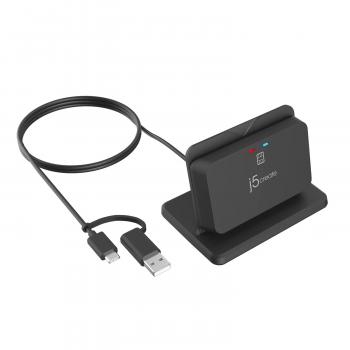 j5create JUR261-N USB Smart card/CAC reader картов четец със стойка