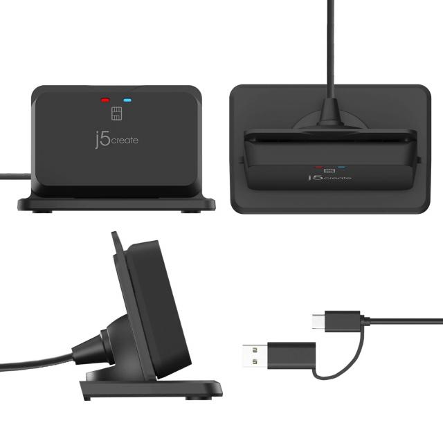 j5create JUR261-N USB Smart card/CAC reader картов четец със стойка 