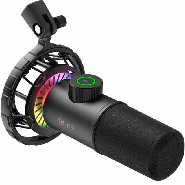 Настолен микрофон FIFINE K658 Dynamic RGB - Black 