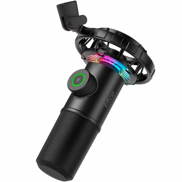 Настолен микрофон FIFINE K658 Dynamic RGB - Black 