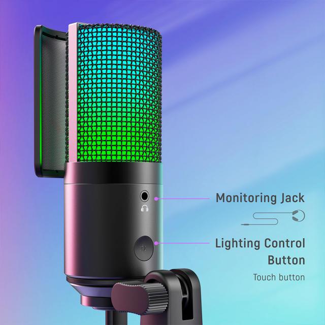 Настолен микрофон FIFINE K669 PRO2 RGB - Black 
