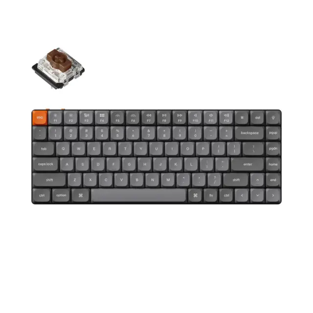 Безжична механична клавиатура Keychron K3 MAX Black QMK/VIA - Brown Switch 