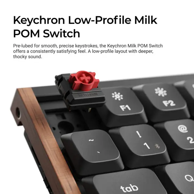 Безжчина механична клавиатура Keychron K3 MAX SE Black QMK/VIA - Milk POM Red Switch 