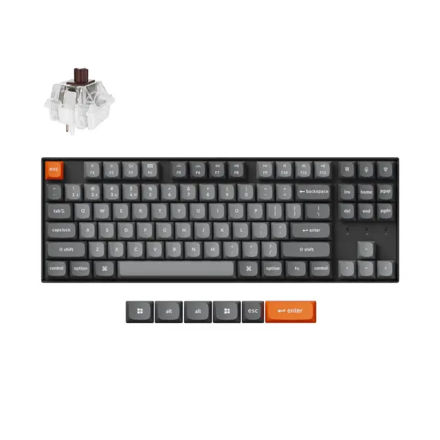 Механична клавиатура Keychron K8 Max QMK/VIA TKL - Keychron Super Brown Switch, RGB Backlight 