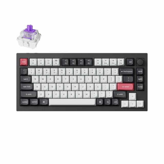 Механична клавиатура Keychron Q1 HE QMK 75% Carbon Black - Wireless 