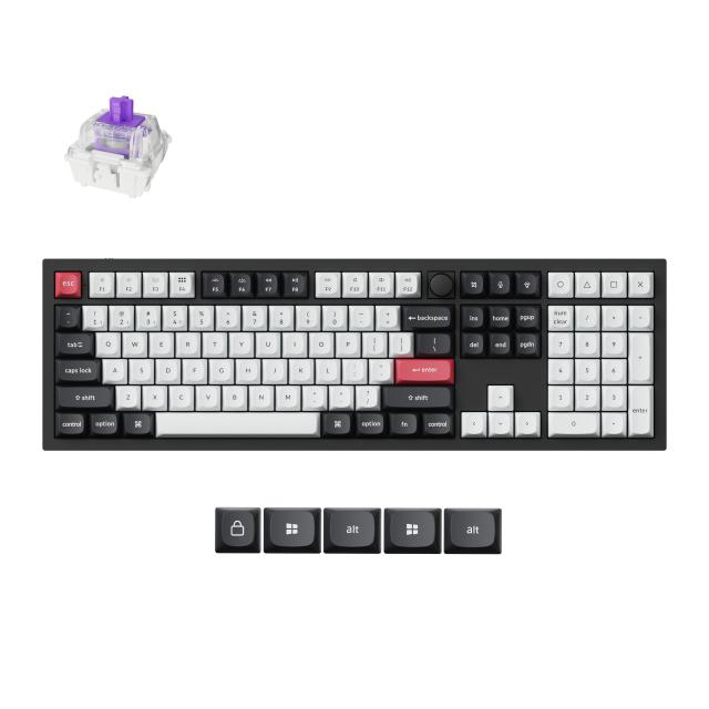 Wireless Mechanical Keyboard Keychron Q6 HE QMK Gateron Double-Rail Magnetic Switch - Carbon Black