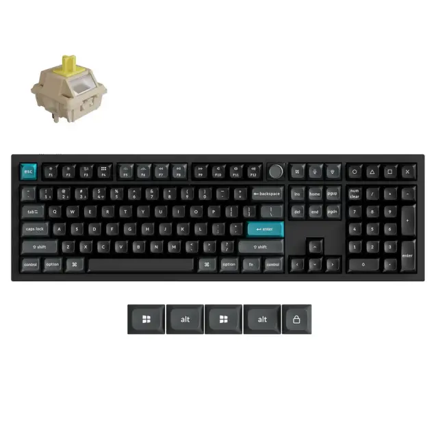 Безжична механичка клавиатура Keychron Q6 Ultra 8K Black - Silk POM Switch Banana 