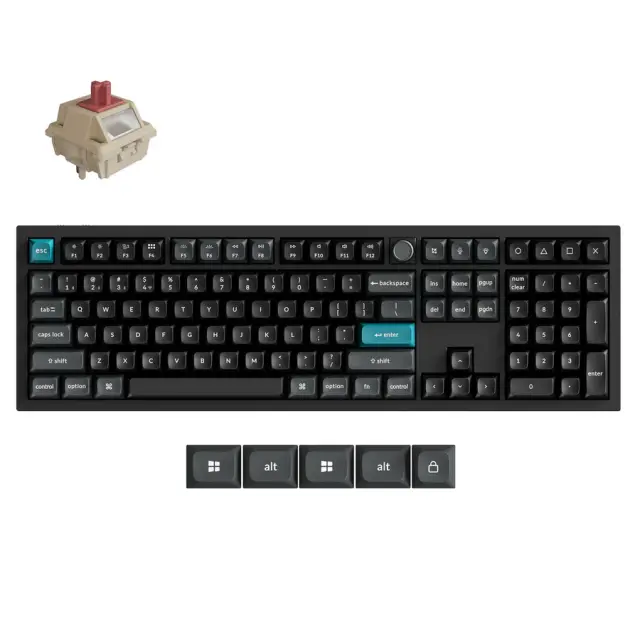 Безжична механичка клавиатура Keychron Q6 Ultra 8K Black - Silk POM Switch Red 