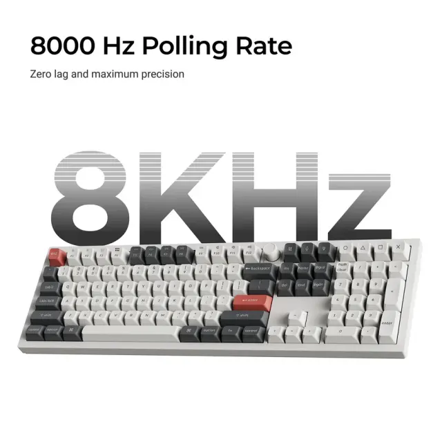 Безжична механичка клавиатура Keychron Q6 Ultra 8K Black - Silk POM Switch Red 