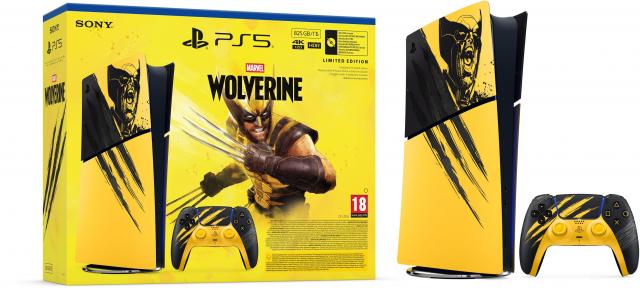 Gaming Console PlayStation 5 (Slim) - Digital Edition - Marvel’s Wolverine Battle Yellow Limited Edition Bundle 