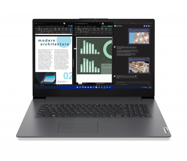 Лаптоп Lenovo V17 G4 IRU - 17.3" FHD Intel Core i5-13420H, 16GB(8GB on board) DDR4, 512GB SSD M.2 