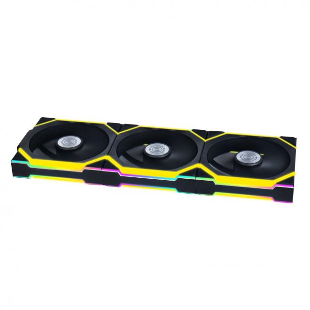 Triple Pack Lian Li UNI FAN SL Wireless ARGB PWM Reverse Blade - 120 mm Black + Controller 