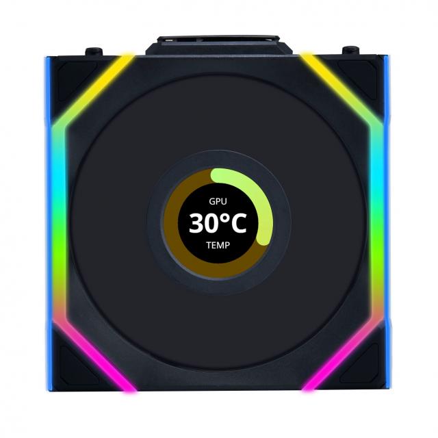 Lian Li UNI FAN SL Wireless LCD ARGB PWM Fan - 120 mm Black 