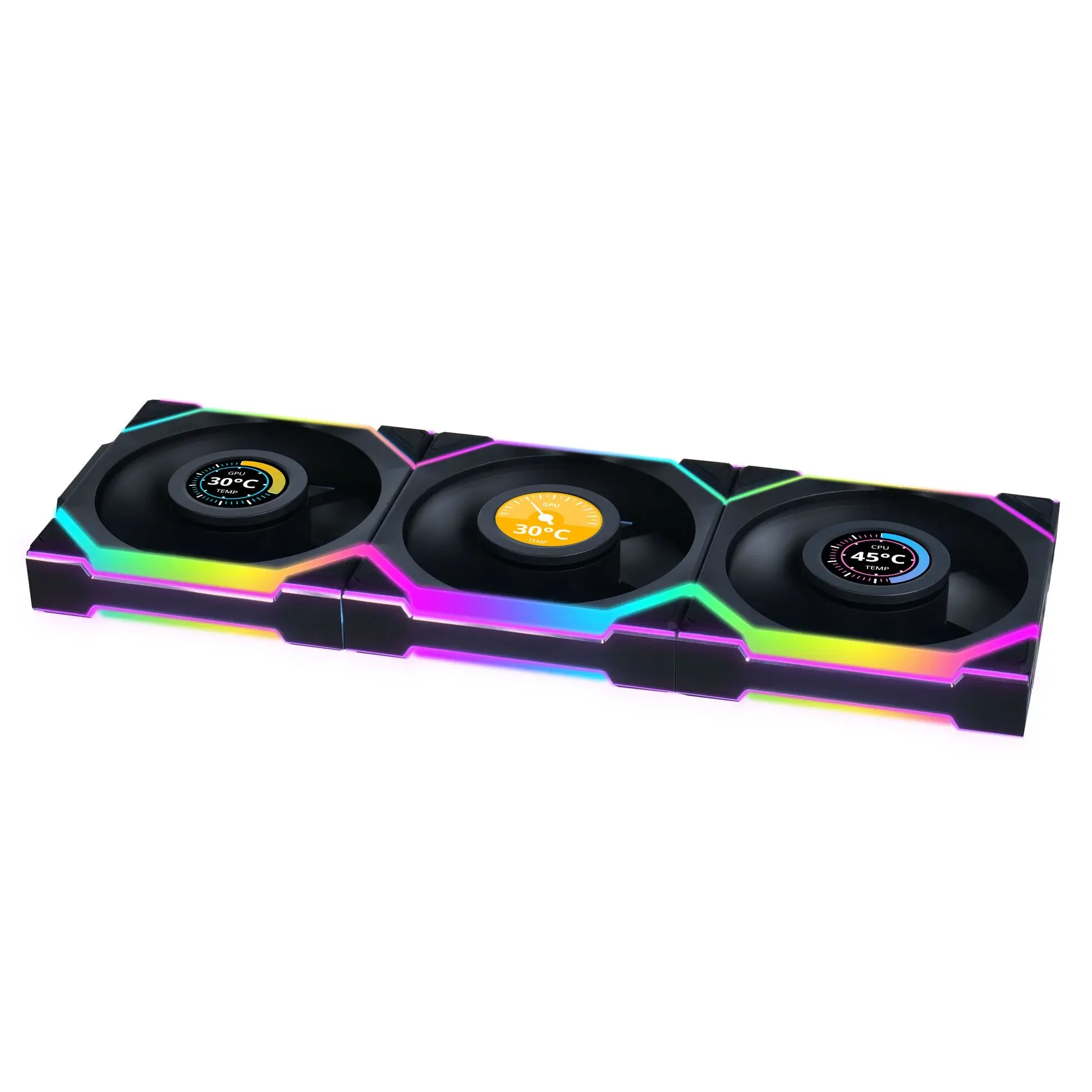 Вентилатори 3бр Lian Li UNI FAN SL Wireless LCD ARGB PWM - 120 mm Черен