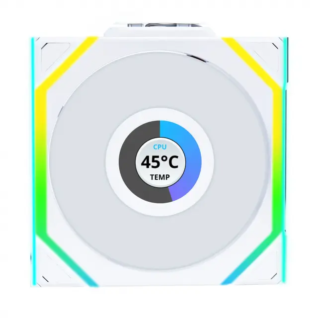 Triple Fan Pack Lian Li UNI FAN SL Wireless LCD ARGB PWM Reverse Blade - 120 mm White 