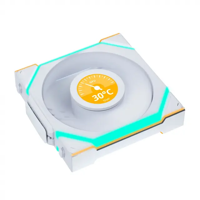 Triple Fan Pack Lian Li UNI FAN SL Wireless LCD ARGB PWM Reverse Blade - 120 mm White 