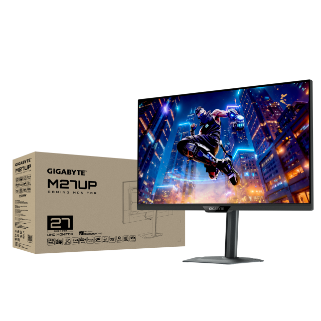Геймърски Монитор Gigabyte M27UP - 27" inch SS IPS UHD(3840x2160) 160Hz, 1ms, HDR 400 