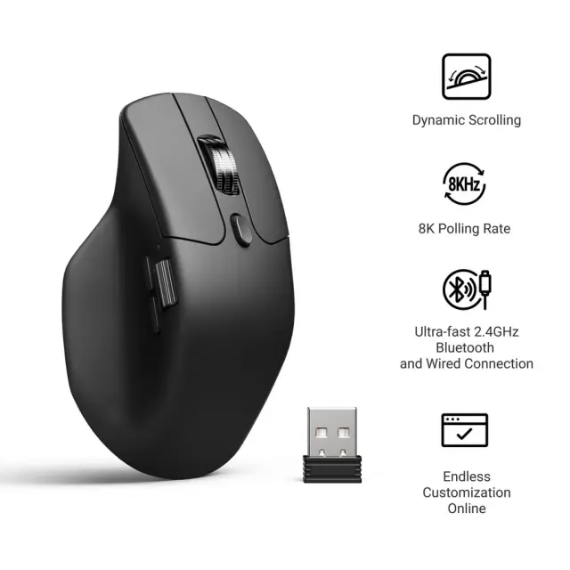 Безжична мишка Keychron M6S-A23 8000Hz - Black 