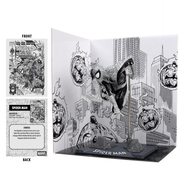 Фигурка FMarvel Spider-Man (Line Art) 1:10th Scale Collectible with Scene (Spider-Man #6) Gold Label 
