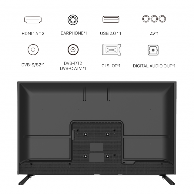 METZ Телевизор 40MTE2000Z 40" LED TV, HD, черен 
