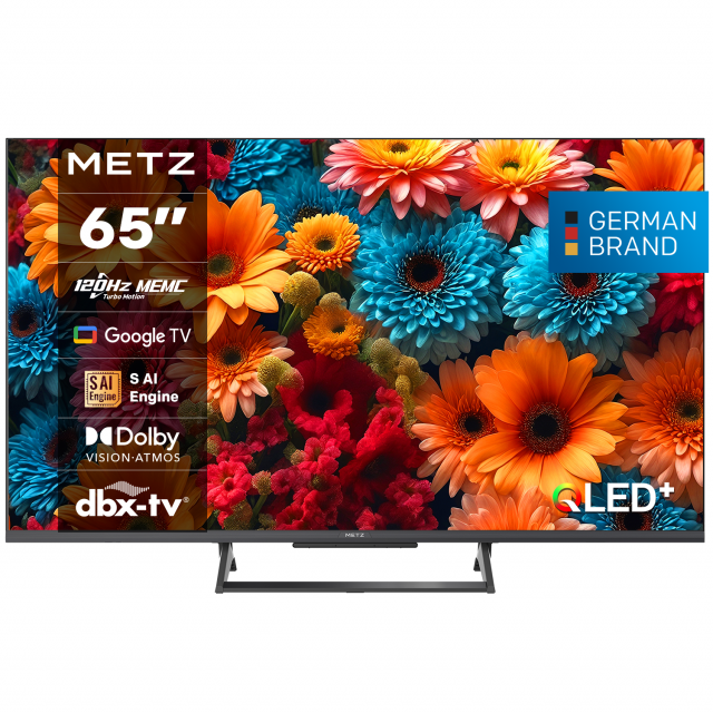 METZ Телевизор 65" 65MQF7500Z, QLED+, 4K, Google TV, 120Hz 