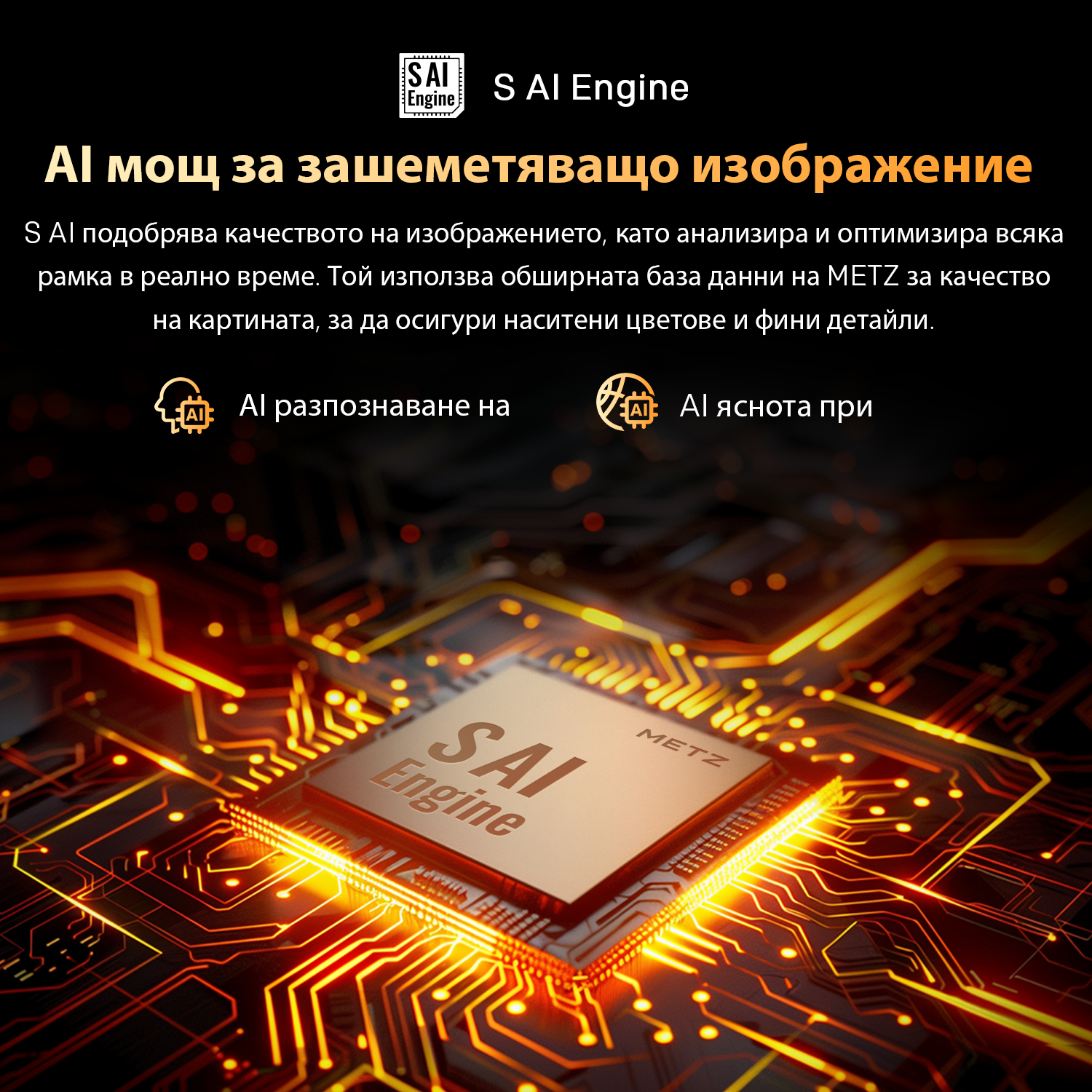 METZ Телевизор 65" 65MQF7500Z, QLED+, 4K, Google TV, 120Hz