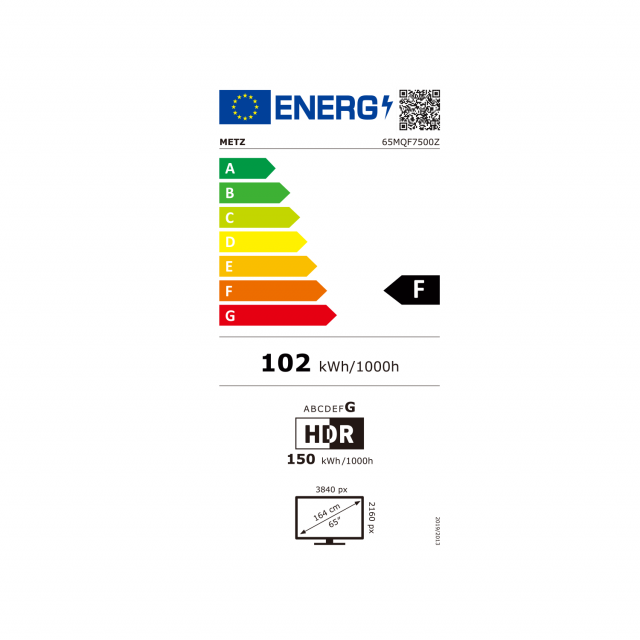 METZ Телевизор 65" 65MQF7500Z, QLED+, 4K, Google TV, 120Hz 