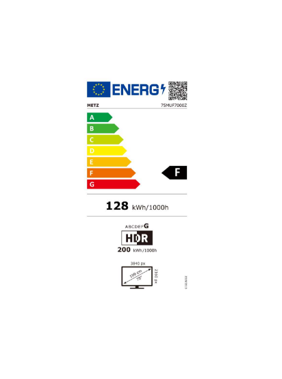METZ Телевизор 75" UHD LED SMART TV, 4K, Google TV, Frameless 