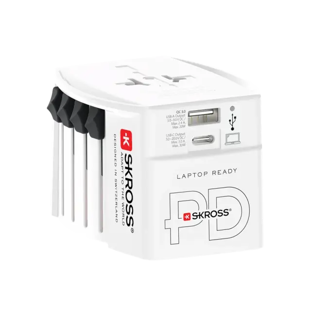 Skross универсален адаптер 220V , 30W, бял 