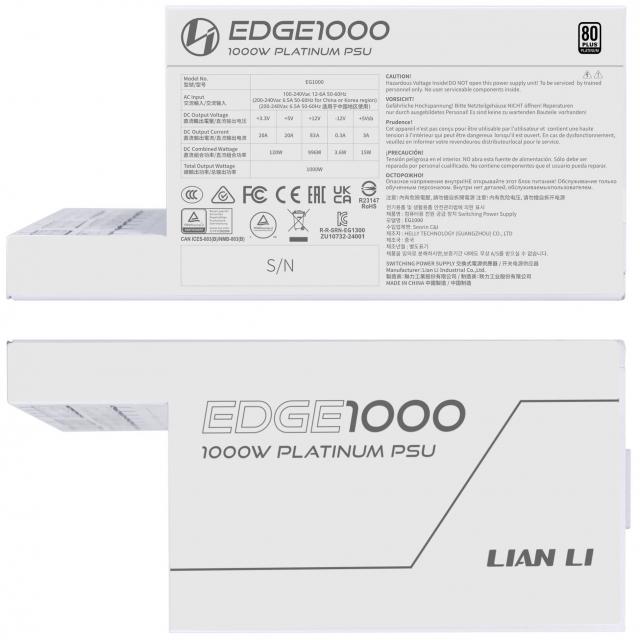 Захранващ блок Lian Li EDGE EG1000 White 1000W 80+ Platinum PCIe 5.1, ATX 3.1 