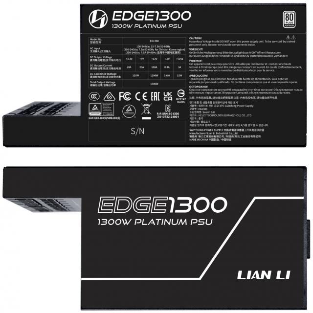 Захранващ блок Lian Li EDGE EG1300 Black 1300W 80+ Platinum PCIe 5.1, ATX 3.1 