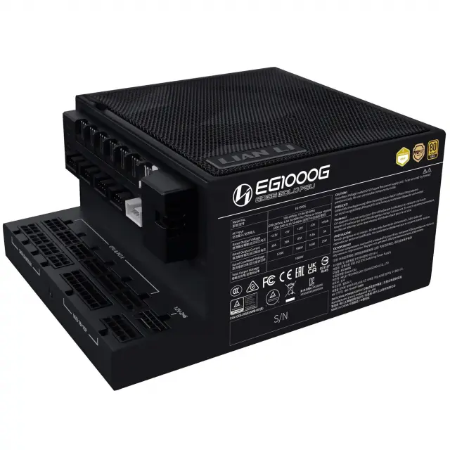Захранващ блок Lian Li EDGE 1000W 80+ Gold PCIe 5.1, ATX 3.1 - Черно 