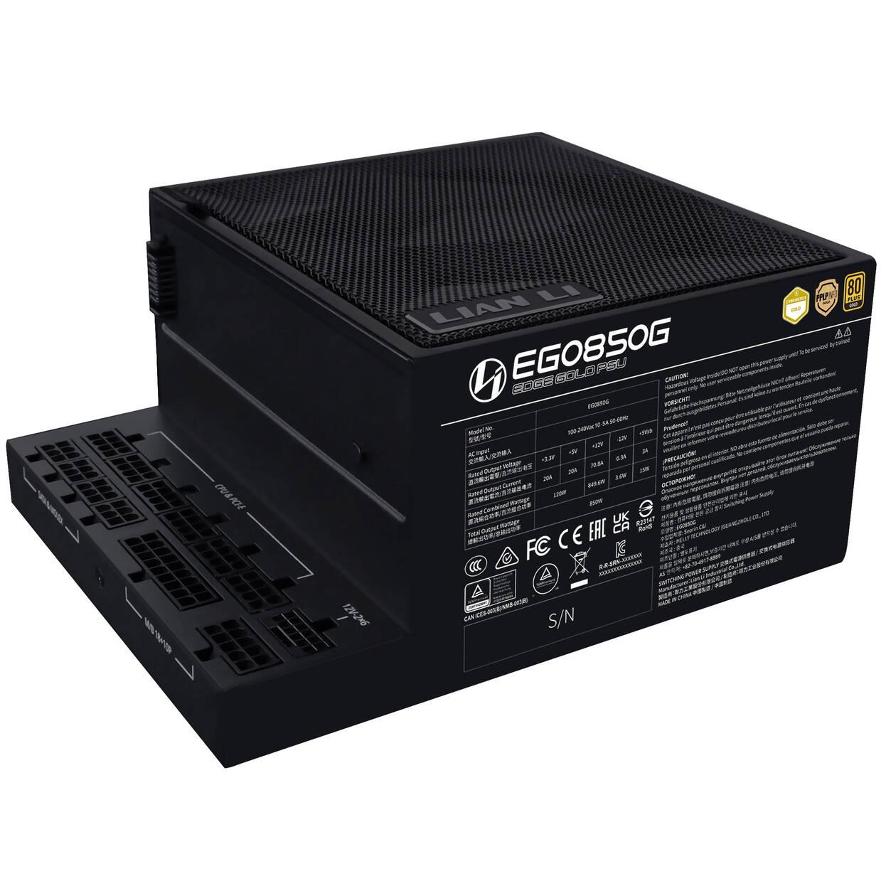 Захранващ блок Lian Li EDGE EGO850 Black 850W 80+ Gold PCIe 5.1, ATX 3.1