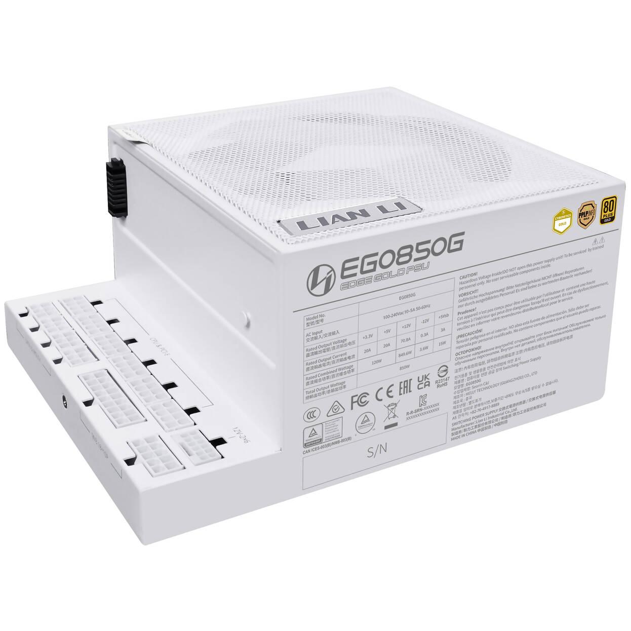 Захранващ блок Lian Li EDGE EGO850 White 850W 80+ Gold PCIe 5.1, ATX 3.1