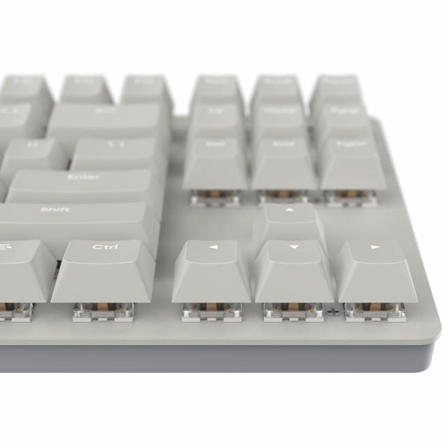 Геймърскa механична клавиатура Nubi NK87 White TKL - G3MS Sapphire V2 Switches, ABS 
