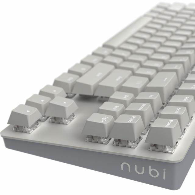 Геймърскa механична клавиатура Nubi NK87 White TKL - G3MS Sapphire V2 Switches, ABS 